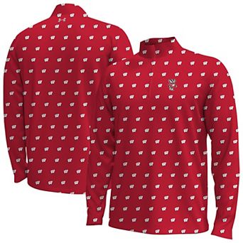 Men's Under Armour Red Wisconsin Badgers Gameday Armourfuse Half-Zip Jacket