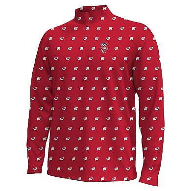 Men's Under Armour Red Wisconsin Badgers Gameday Armourfuse Half-Zip Top
