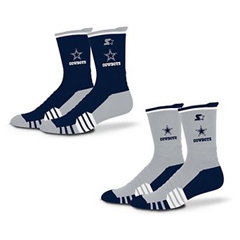 Unisex��Starter Navy/Silver Dallas Cowboys Breakaway Crew Sock 2 Pack