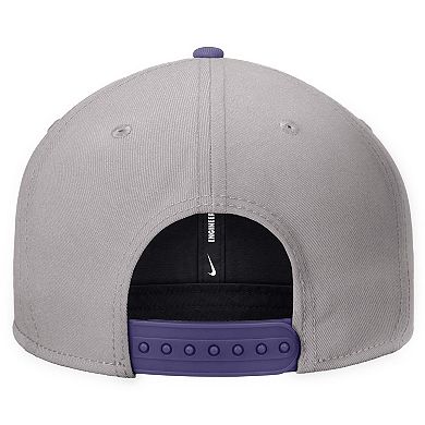 Men's Nike Gray Kansas State Wildcats Vintage Script Pro Dri-FIT Snapback Hat
