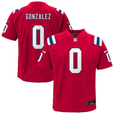 Youth Nike Christian Gonzalez Red New England Patriots Alternate Game Jersey