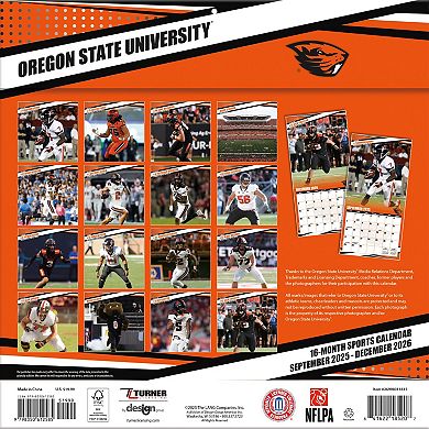 Oregon State Beavers 12 ۝ x 12 ۝ 2026 Team Wall Calendar