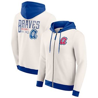Men's Darius Rucker Collection by Fanatics Cream Atlanta Braves Polar Fleece Full-Zip Hoodie