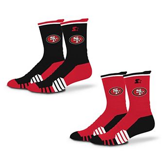 Unisex��Starter Black/Scarlet San Francisco 49ers Breakaway Crew Sock 2 Pack