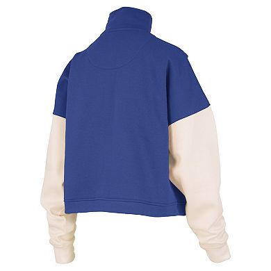 Women's Pressbox Royal Kentucky Wildcats Ferrara Color Block Quarter-Zip Sweatshirt