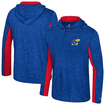Men's Colosseum Royal Kansas Jayhawks Always Sunny Quarter-Zip Hoodie
