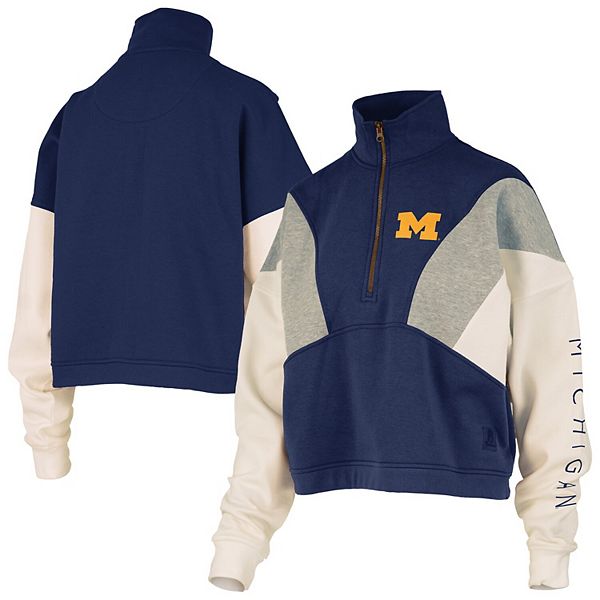 Women's Pressbox Navy Michigan Wolverines Ferrara Color Block