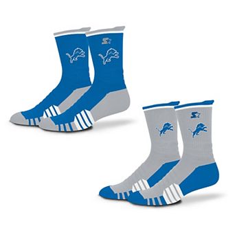 Unisex��Starter Blue/Silver Detroit Lions Breakaway Crew Sock 2 Pack