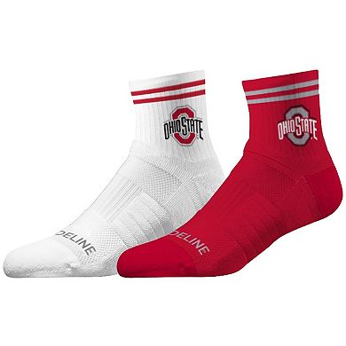 Unisex Strideline Ohio State Buckeyes Premium Knit 2-Pack Half Calf Socks Set