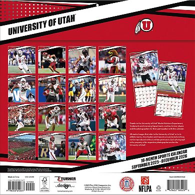 Utah Utes 12 ۝ x 12 ۝ 2026 Team Wall Calendar