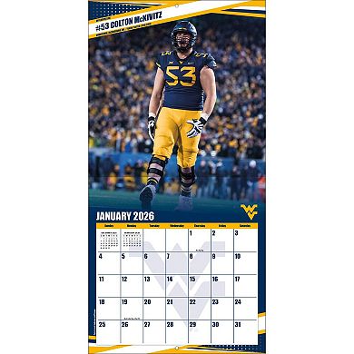West Virginia Mountaineers 12 ۝ x 12 ۝ 2026 Team Wall Calendar