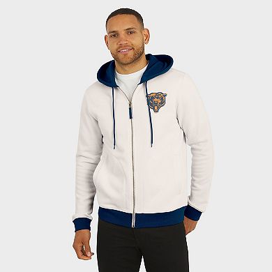Men's Darius Rucker Collection by Fanatics Cream Chicago Bears Distressed Graphics Full-Zip Hoodie
