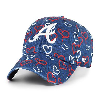 Girls Youth '47 Navy Atlanta Braves Mural Clean Up Adjustable Hat