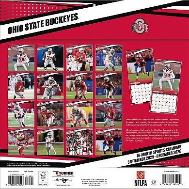Ohio State Buckeyes 12 ۝ x 12 ۝ 2026 Team Wall Calendar