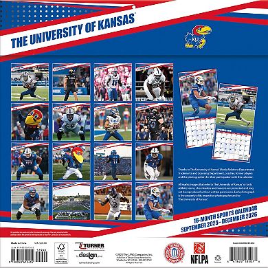 Kansas Jayhawks 12 ۝ x 12 ۝ 2026 Team Wall Calendar