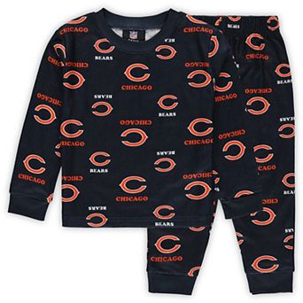 Toddler Outerstuff Navy Chicago Bears All-Over-Print Long Sleeve T-Shirt and Pants Sleep Set