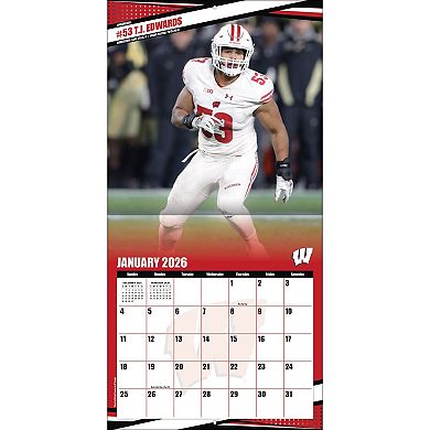 Wisconsin Badgers 12 ۝ x 12 ۝ 2026 Team Wall Calendar