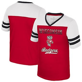 Girls Youth Colosseum Red Wisconsin Badgers Princess Bubblegum Bling T-Shirt
