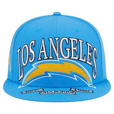Men's New Era Powder Blue Los Angeles Chargers Oversized 59FIFTY Fitted Hat