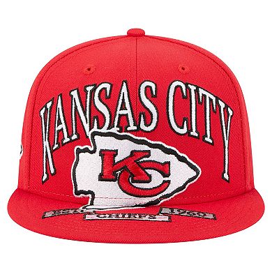 Men's New Era Red Kansas City Chiefs Oversized 59FIFTY Fitted Hat