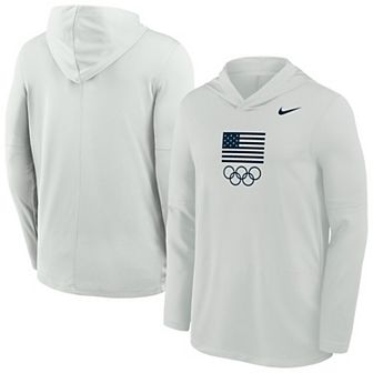 Men's Nike Gray Team USA Lightweight Dri-FIT Long Sleeve Hoodie T-Shirt