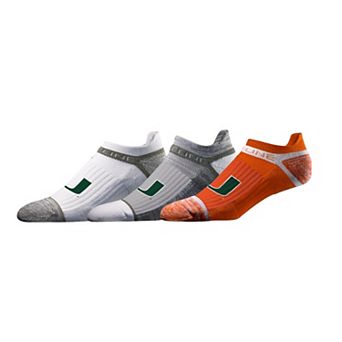 Unisex Strideline Miami Hurricanes Premium Low 3-Pack Ankle Socks Set