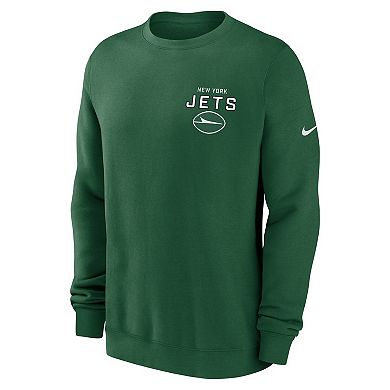 Men's Nike Green New York Jets Primetime Club Fleece Pullover Sweatshirt