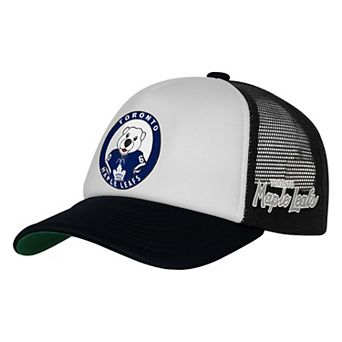 Youth Mitchell & Ness White Toronto Maple Leafs Mascot Adjustable Trucker Hat