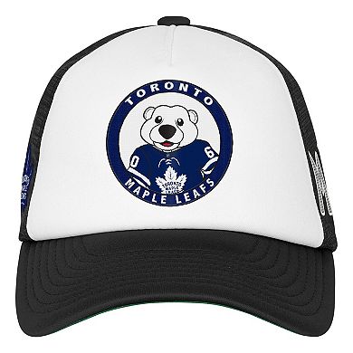 Youth Mitchell & Ness White Toronto Maple Leafs Mascot Adjustable Trucker Hat