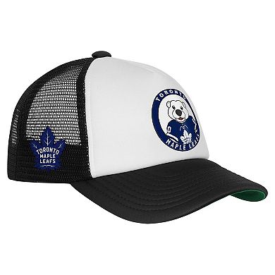 Youth Mitchell & Ness White Toronto Maple Leafs Mascot Adjustable Trucker Hat
