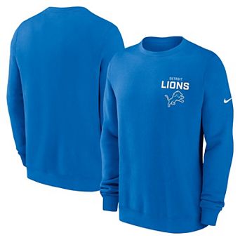 Men's Nike Blue Detroit Lions Primetime Club Fleece Pullover Sweatshirt