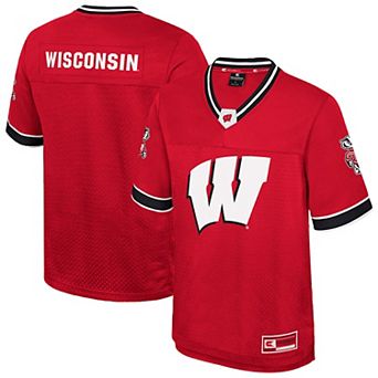 Men's Colosseum Red Wisconsin Badgers Nothing But The Hits Football Jersey