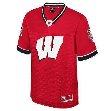Men's Colosseum Red Wisconsin Badgers Nothing But The Hits Football Jersey