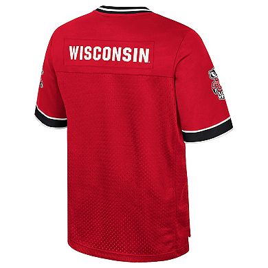 Men's Colosseum Red Wisconsin Badgers Nothing But The Hits Football Jersey