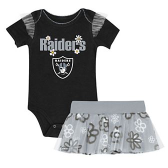 Girls Infant Outerstuff Las Vegas Raiders My Team Rocks Bodysuit and Skirt Set