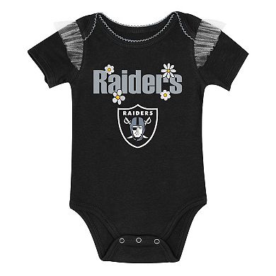 Girls Infant Outerstuff Las Vegas Raiders My Team Rocks Bodysuit and Skirt Set