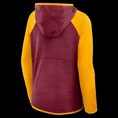 Women's Fanatics Burgundy/Gold Washington Commanders Redzone End Around Pass Raglan Full-Zip Hoodie