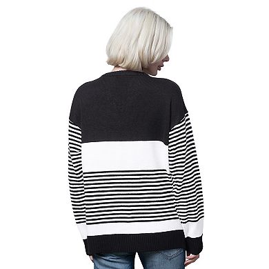 Women's Starter Black Washington Commanders No Huddle Striped Sweater