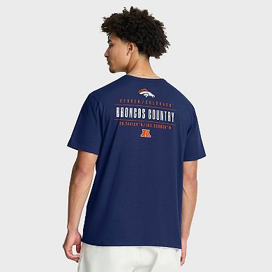 Men's Fanatics Navy Denver Broncos Passing Pocket Legacy T-Shirt