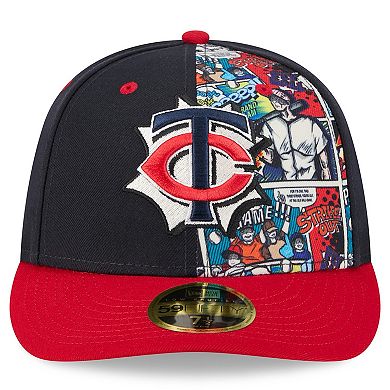 Men's New Era Navy/Red Minnesota Twins 2025 MLB Diamond Hero Edition Low Profile 59FIFTY Fitted Hat