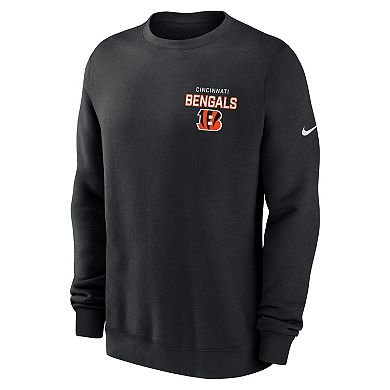 Men's Nike Black Cincinnati Bengals Primetime Club Fleece Pullover Sweatshirt