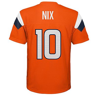 Youth Bo Nix Orange Denver Broncos Replica Player Jersey