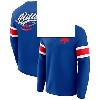 Men's Darius Rucker Collection by Fanatics Royal Buffalo Bills Waffle-Knit Raglan Long Sleeve Henley T-Shirt