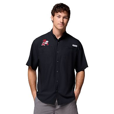 Men's Columbia Black Arkansas Razorbacks Tamiami Omni-Shade Button-Down Shirt