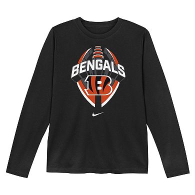 Preschool Nike Black Cincinnati Bengals Primetime Legend Icon Long Sleeve Performance T-Shirt