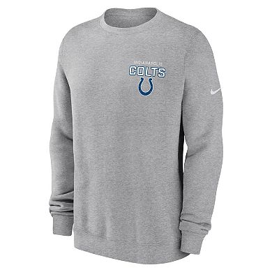 Men's Nike Heather Gray Indianapolis Colts Primetime Club Fleece Pullover Sweatshirt
