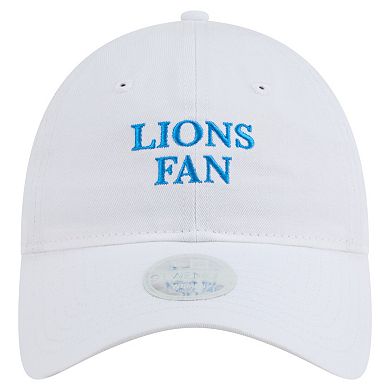 Women's New Era White Detroit Lions Team Fan 9TWENTY Adjustable Hat
