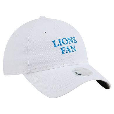 Women's New Era White Detroit Lions Team Fan 9TWENTY Adjustable Hat