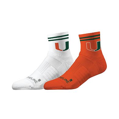 Unisex Strideline Miami Hurricanes Premium Knit 2-Pack Half Calf Socks Set
