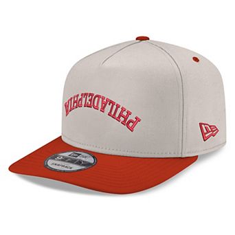 Men's New Era Cream/Red Philadelphia Phillies Upside Down City Name A-Frame 9FIFTY Snapback Hat